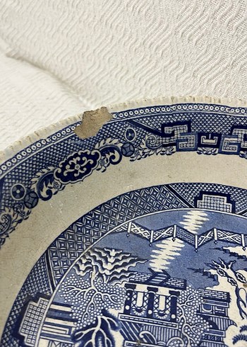 Antika Mavi Desenli Seramik Yemek Kabı - Görsel 5