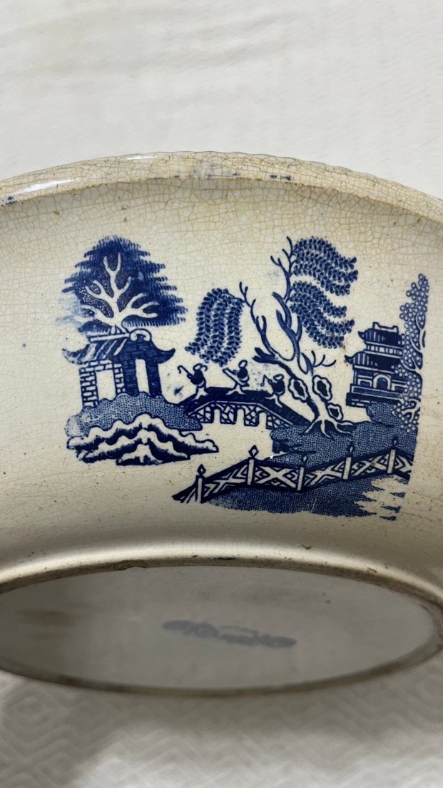 Antika Mavi Desenli Seramik Yemek Kabı - Görsel 4