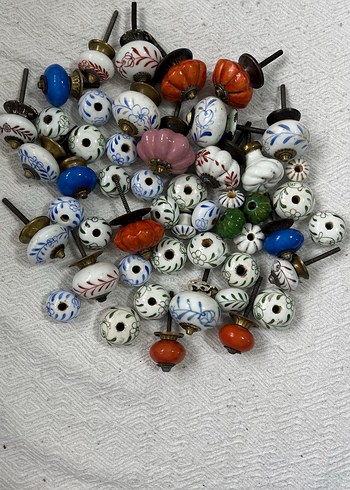 Osmanlı Renkli Porselen Dolap Kulpları - Görsel 8