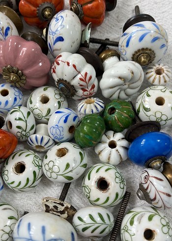 Osmanlı Renkli Porselen Dolap Kulpları - Görsel 7