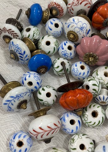 Osmanlı Renkli Porselen Dolap Kulpları - Görsel 6