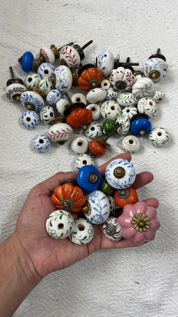 Osmanlı Renkli Porselen Dolap Kulpları - Görsel 4