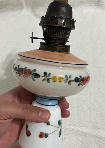 Osmanlı Çiçek Desenli Opalin Gaz Lambası - Görsel 3