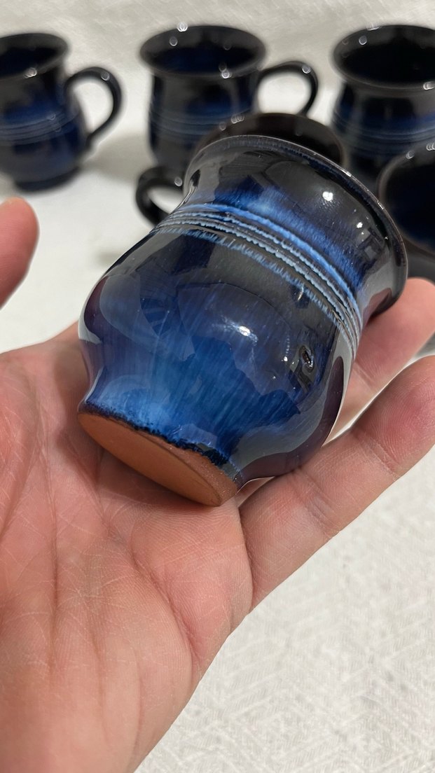 Koyu Mavi Seramik Fincan - Görsel 3