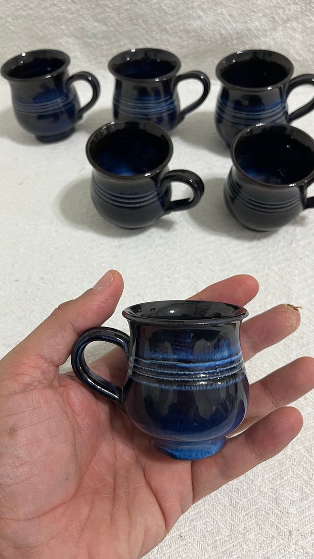 Koyu Mavi Seramik Fincan - Görsel 2