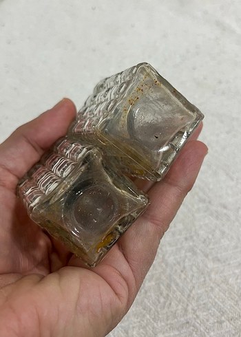 Kare Desenli Cam Tuzluk ve Biberlik Seti - Görsel 5