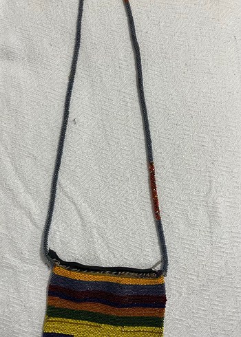 Boncuk İşlemeli Çok Renkli Örgü Kadın Çanta - Görsel 3