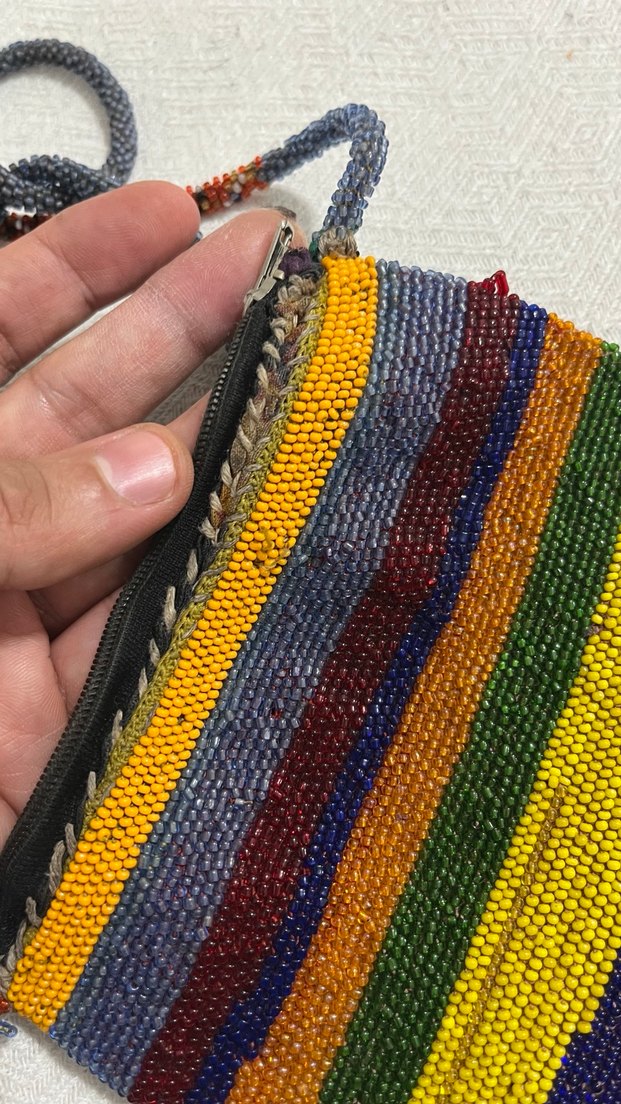 Boncuk İşlemeli Çok Renkli Örgü Kadın Çanta - Görsel 5