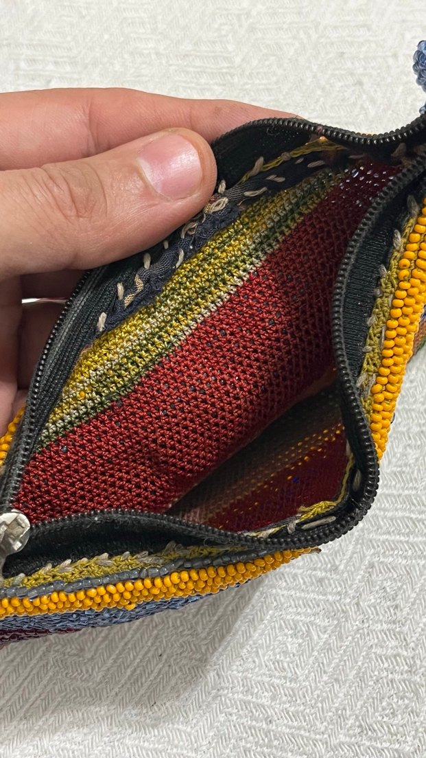 Boncuk İşlemeli Çok Renkli Örgü Kadın Çanta - Görsel 2