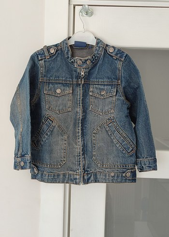 Erkek Çocuk Gri Denim Düğmeli Ceket