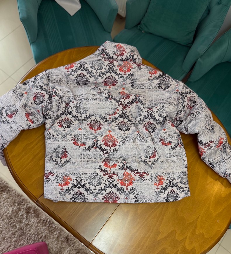 Bohem Desenli Gri Kadın Mont - Görsel 2