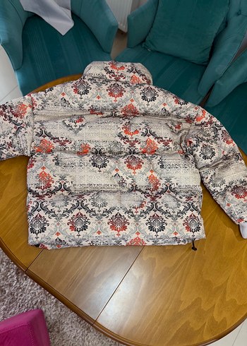 Bohem Desenli Gri Kadın Mont - Görsel 2