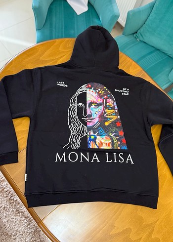 Siyah Kapüşonlu Baskılı yarı Nakışlı Kadın Sweatshirt - Görsel 2