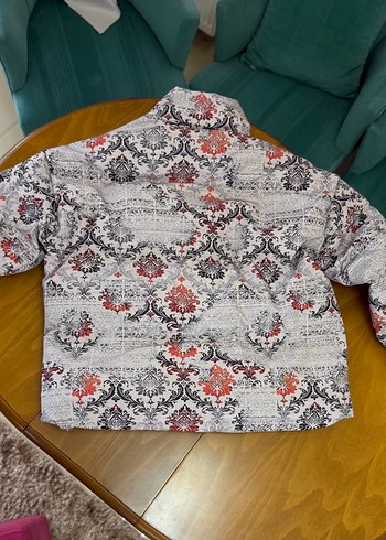 Bohem Desenli Gri Kadın Mont - Görsel 2