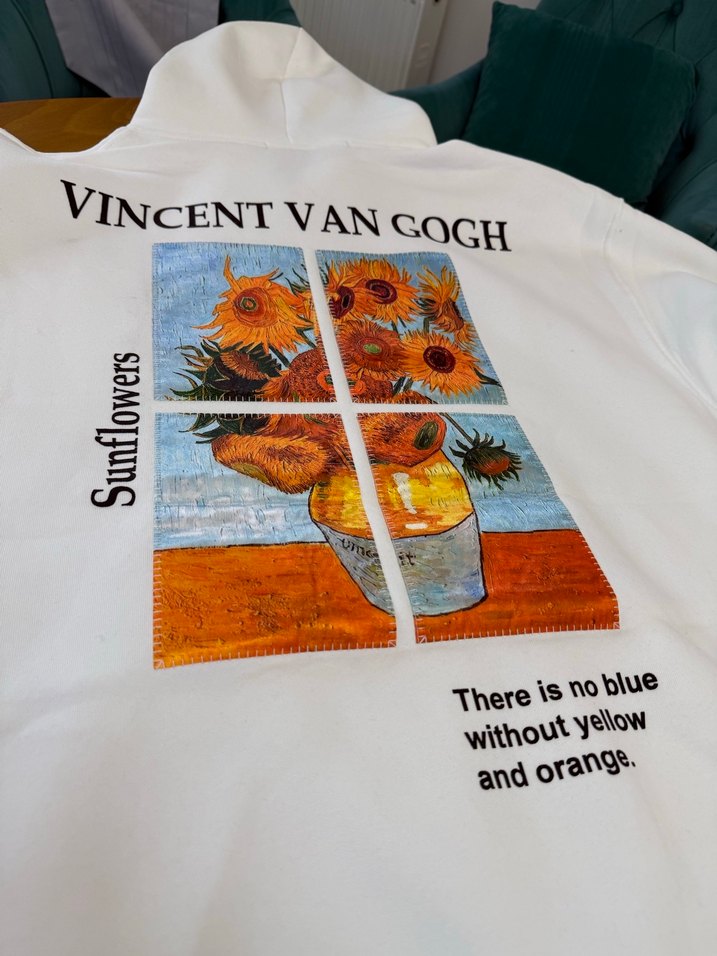 Beyaz Kapüşonlu Kadın Nakışlı Sweatshirt - Görsel 3