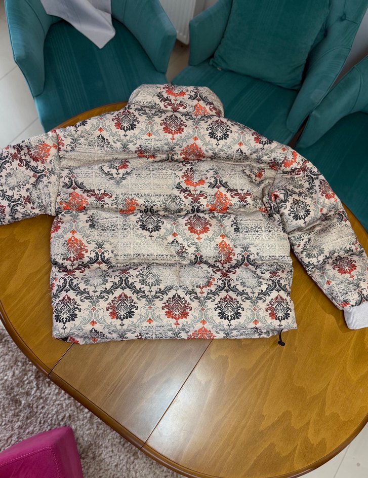 Bohem Desenli Gri Kadın Mont - Görsel 2