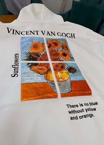 Beyaz Kapüşonlu Uzun Kollu Nakışlı Sweatshirt - Görsel 3