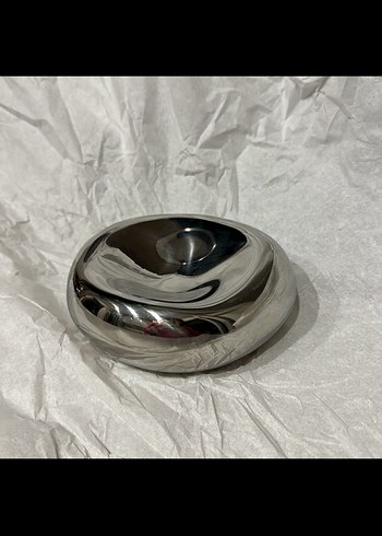 H&M home dekoratif gümüş kase - Görsel 3