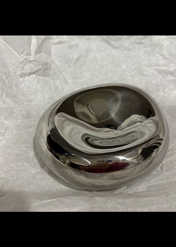 H&M home dekoratif gümüş kase - Görsel 2