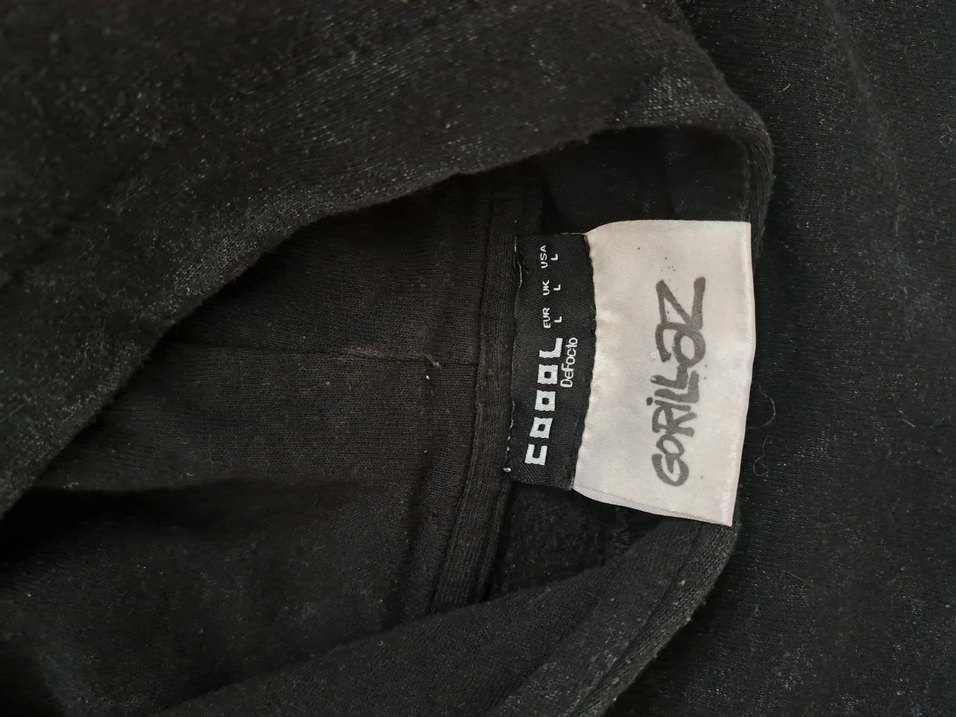 Siyah Gorillaz Baskılı Kapüşonlu Sweatshirt - Görsel 3