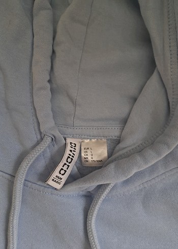 H&M Mavi Kapüşonlu Kadın Sweatshirt - Görsel 2