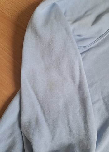 H&M Mavi Kapüşonlu Kadın Sweatshirt - Görsel 4