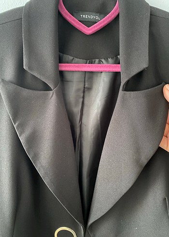 Siyah Kadın Crop Blazer Ceket - Görsel 2