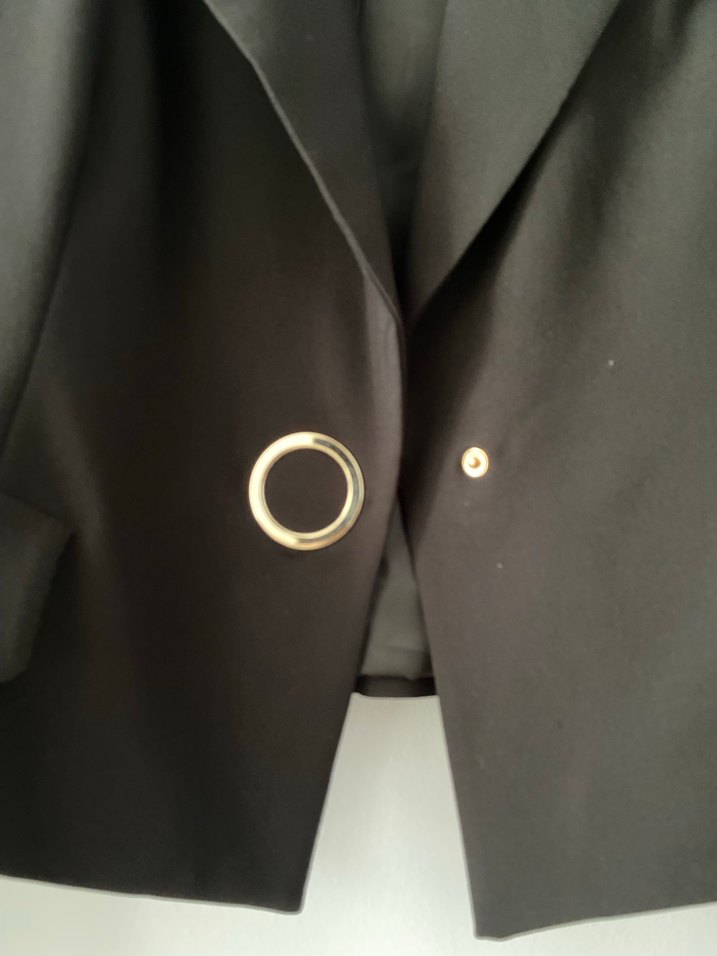 Siyah Kadın Crop Blazer Ceket - Görsel 3