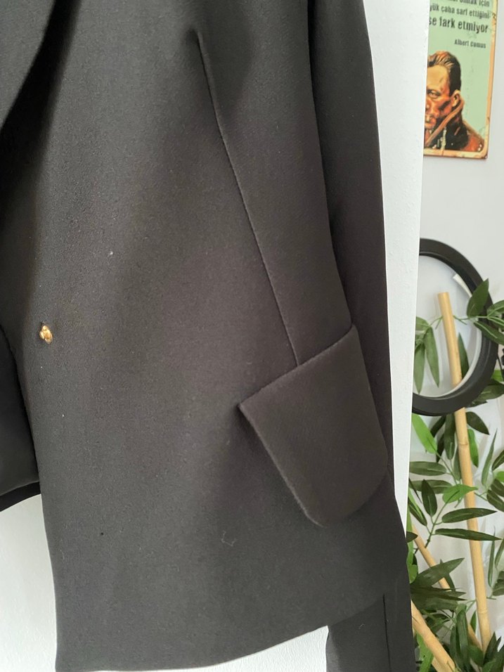 Siyah Kadın Crop Blazer Ceket - Görsel 4