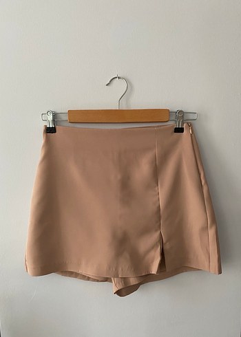 Bej Süet Mini şort Etek - Görsel 2