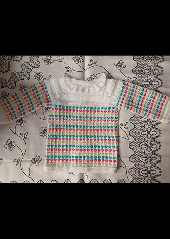 Kız Çocuk Renkli Nakışlı Triko Hırka - Görsel 3