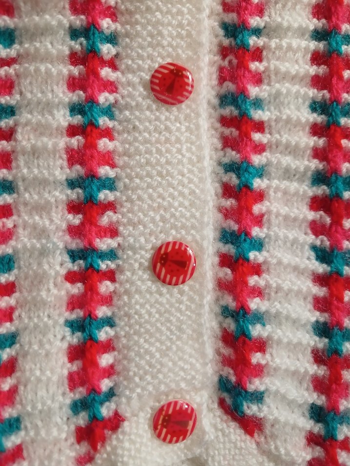 Kız Çocuk Renkli Örgü Yelek - Görsel 2