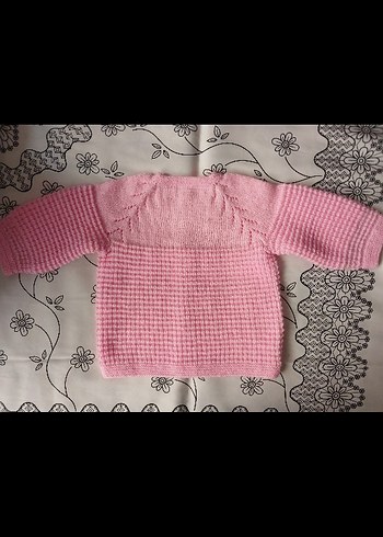 Pembe Örgü Kız Çocuk Ceket - Görsel 3