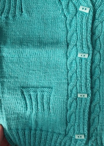 Turkuaz Erkek Çocuk Örgü Yelek - Görsel 2