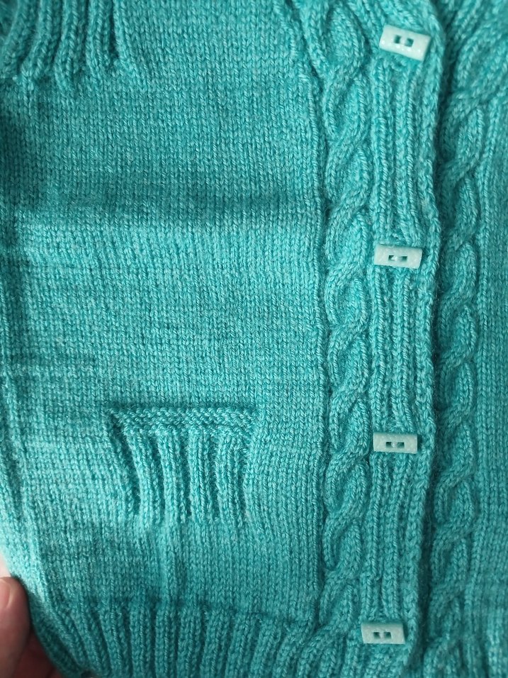 Turkuaz Erkek Çocuk Örgü Yelek - Görsel 2