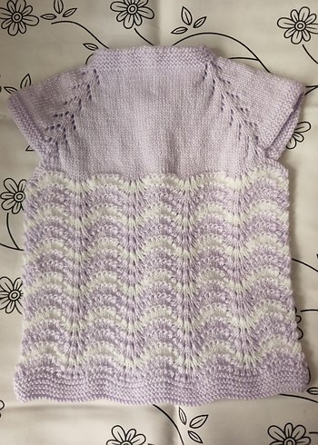 Kız Çocuk Lila Kolsuz Örgü Hırka - Görsel 3