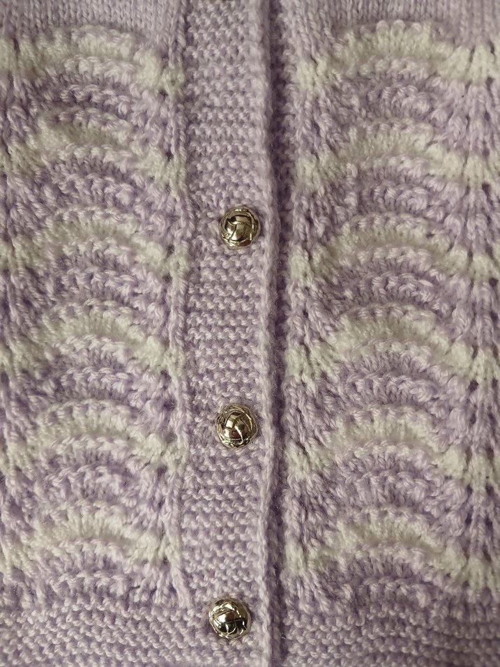 Kız Çocuk Lila Kolsuz Örgü Hırka - Görsel 2