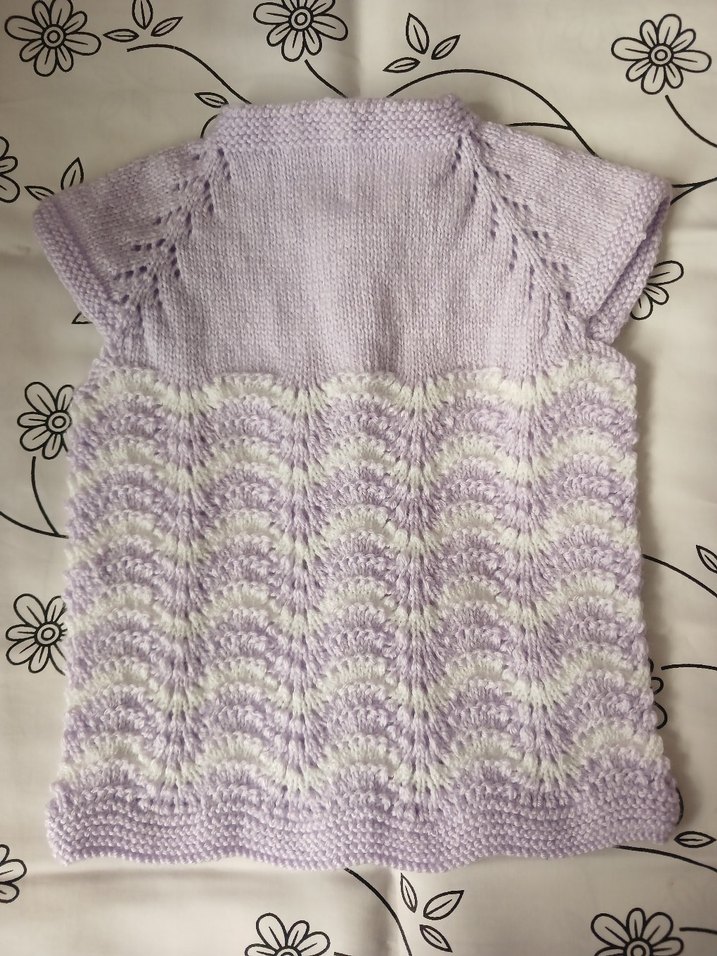 Kız Çocuk Lila Kolsuz Örgü Hırka - Görsel 3