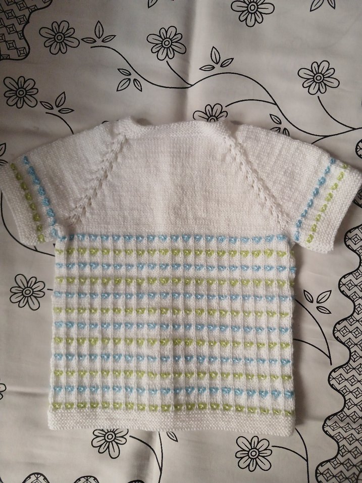Bebek için Beyaz Örgü Kısa Kollu Yelek - Görsel 3