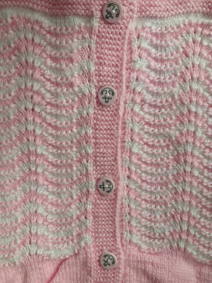 Kız Çocuk Pembe Örgü Kolsuz Yelek - Görsel 2