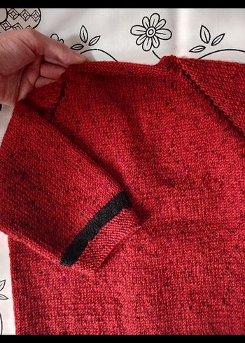 Koyu Kiremit Vintage Erkek Çocuk Triko Ceket - Görsel 3