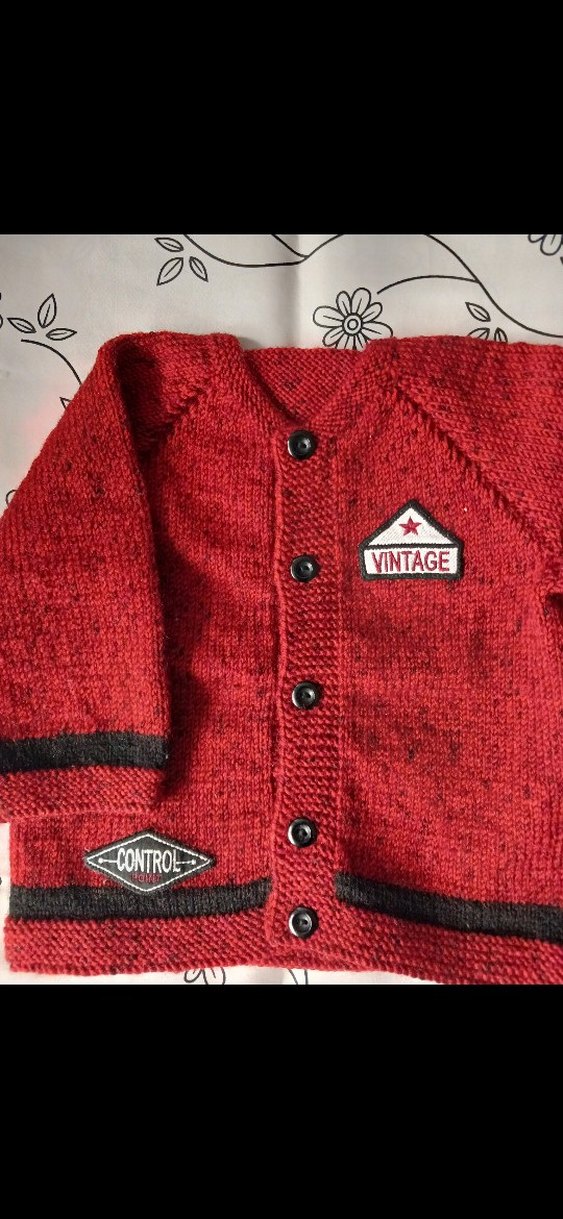 Koyu Kiremit Vintage Erkek Çocuk Triko Ceket - Görsel 2