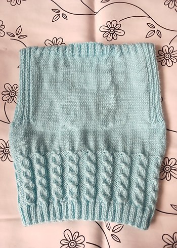 Mavi Örgü Erkek Çocuk Yeleği - Görsel 3