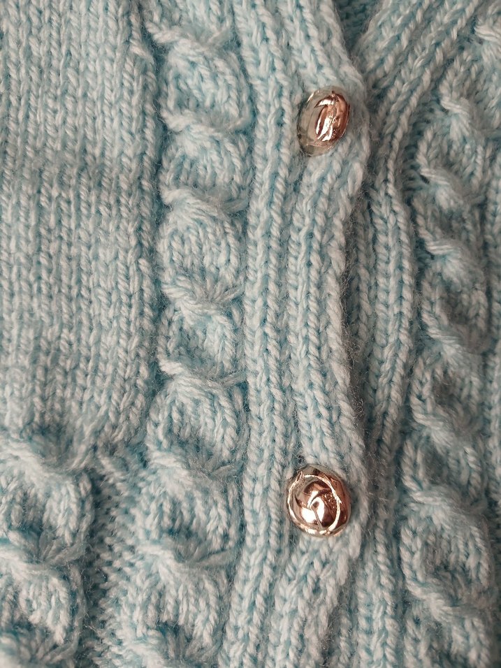 Mavi Örgü Erkek Çocuk Yeleği - Görsel 2