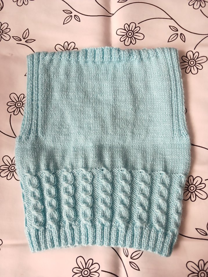 Mavi Örgü Erkek Çocuk Yeleği - Görsel 3