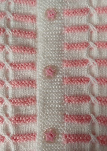 Kız Çocuk Pembe Triko Kolsuz Hırka - Görsel 2