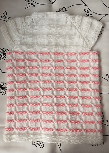 Kız Çocuk Pembe Triko Kolsuz Hırka - Görsel 3