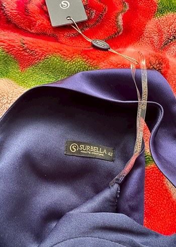 Lacivert Drapeli Uzun Abiye Elbise - Görsel 3