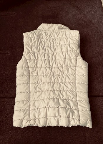 Bej Krem Yüksek Yakalı Fermuarlı Kadın Yelek - Görsel 3