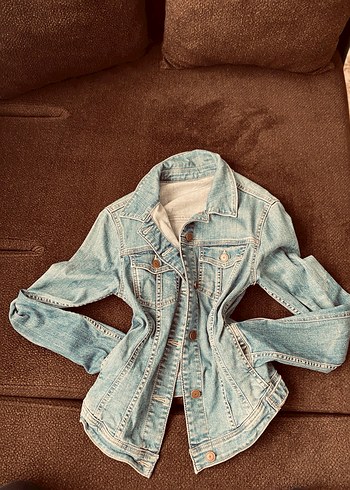 Düğmeli Kadın Kot Ceket, İnce Kesim, Midi Boy - Görsel 2